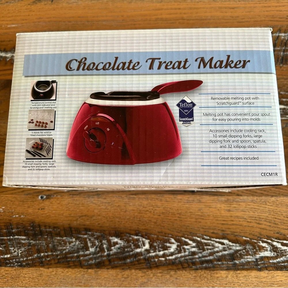 Salton Red Chocolate Melting Pot Treat Maker with Candy Molds